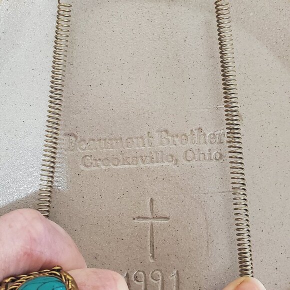 Beaumont Brothers Pottery, Ceramic Plate, Salt Glaze Colbalt 1991 Dated Stamped - Picture 6 of 8